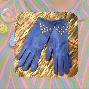 🏷️🆕🎉 elegant pearl blue suede gloves